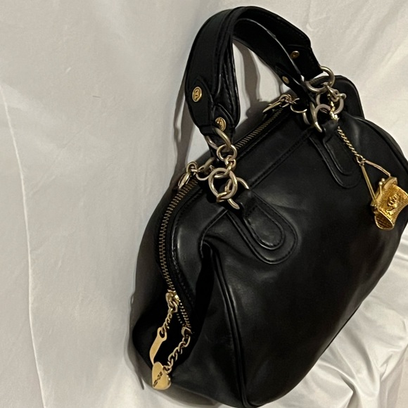SOLD!! Rare vintage y2k black blinged leather Juicy Couture purse bag. - Picture 10 of 16